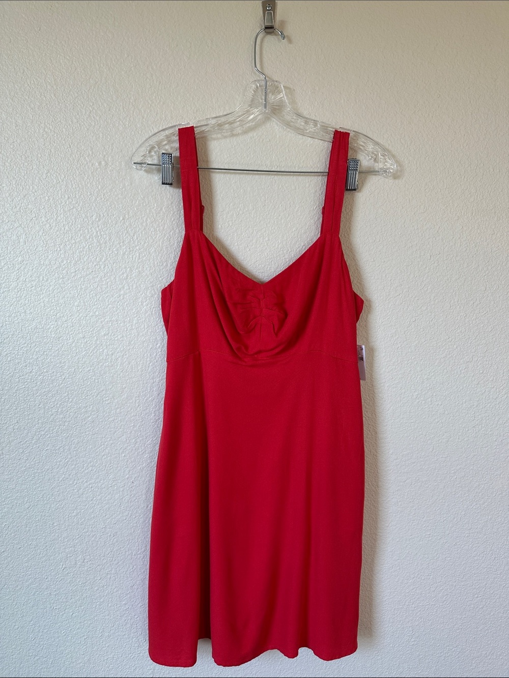 Old Navy Fit & Flare Crepe Mini Dress Red Pockets Medium NWT